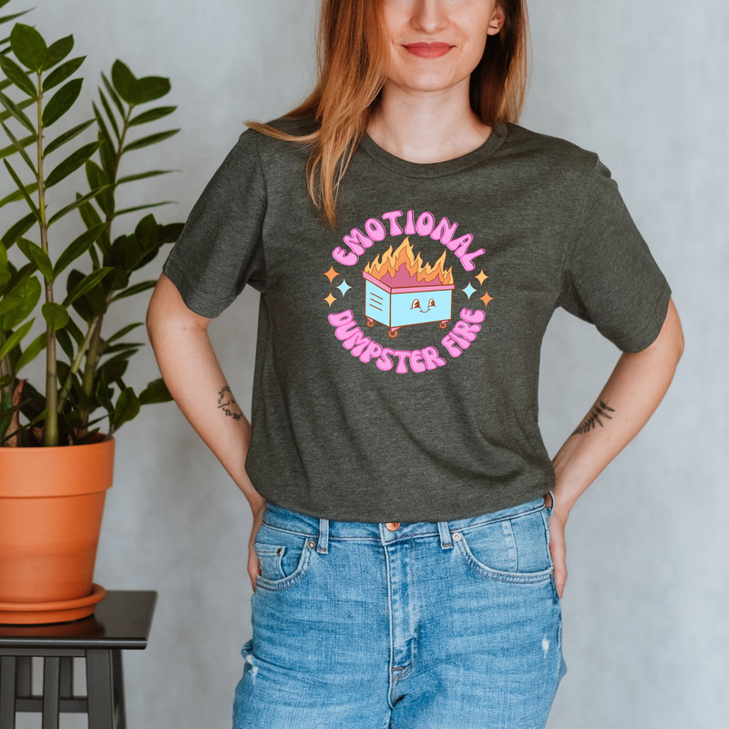 Emotional Dumpster Fire Shirt, Therapist T-Shirt, Psychologist Shirt, Mental Health Shirt, Inspirational Shirts, Women, Mental Health Gifts - 2.jpg