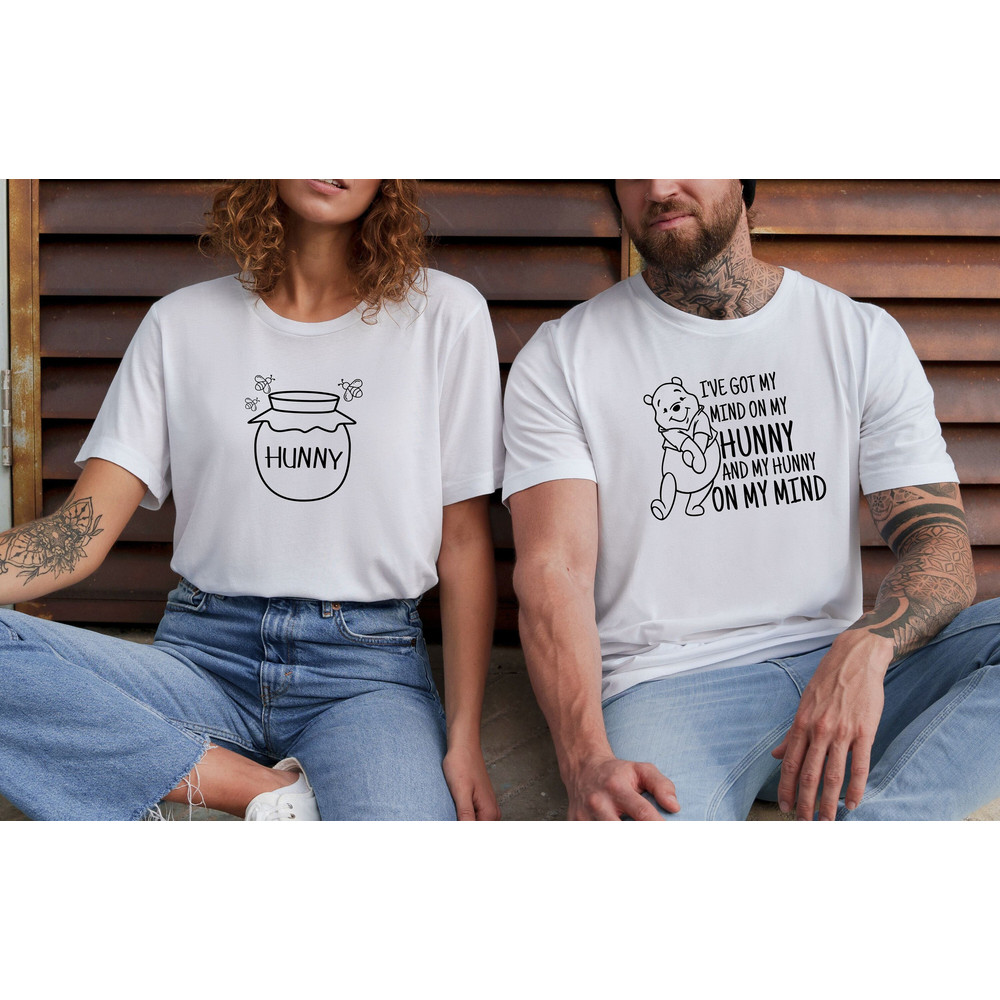 I’ve Got My Mind On My Hunny And My Hunny On My Mind Shirt, Disney Matching Couples Shirts, Disney Anniversary Gift, Disney Vacation T-Shirt - 1.jpg