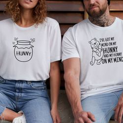 ive got my mind on my hunny and my hunny on my mind shirt, disney matching couples shirts, disney anniversary gift, disn