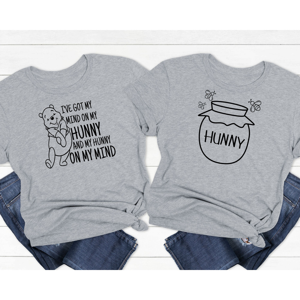 I’ve Got My Mind On My Hunny And My Hunny On My Mind Shirt, Disney Matching Couples Shirts, Disney Anniversary Gift, Disney Vacation T-Shirt - 2.jpg