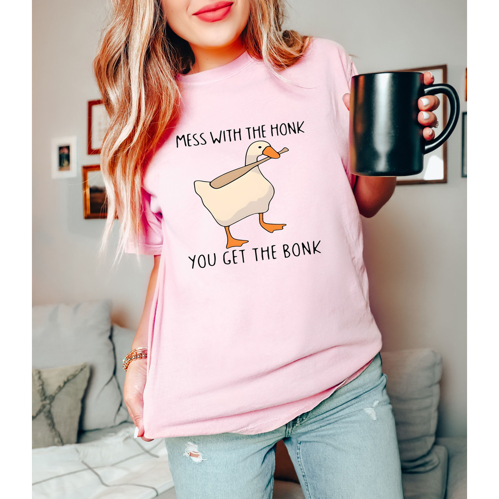 Mess With The Honk You Get The Bonk Shirt, Funny Meme Goose Shirt, Goose Lover Shirt,  Funny Bird Shirt, Goose Shirt, Goose Preppy Shirt - 2.jpg
