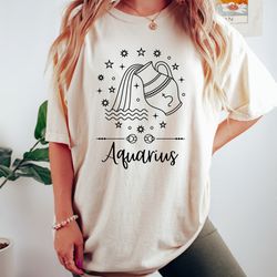 retro aquarius astrology shirt,zodiac aquarius tee,aquarius zodiac birthday gift,celestial aquarius tshirt,horoscopes te