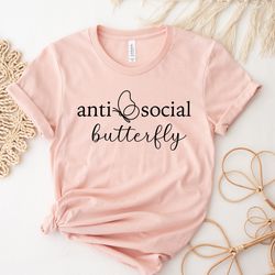 retro comfort colors butterfly shirt,anti social butterfly shirt,butterfly sweatshirt,retro aesthetic shirt,unisex boho