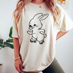 rolling skate rabbit gift,newjeans kpop,newjeans logo sweatshirt,new jeans shirt,new jeans tshirt,newjeans gifts,kpop te