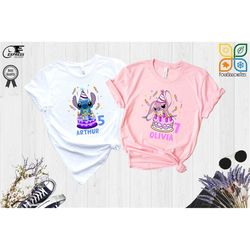 stitch birthday girl birthday boy shirts, custom stitch birthday shirt, lilo and stitch birthday shirt, disney stitch bi