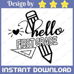 back to school svg bundle, first day of school svg, hello second grade svg, prek, kindergarten silhouette png eps dxf
