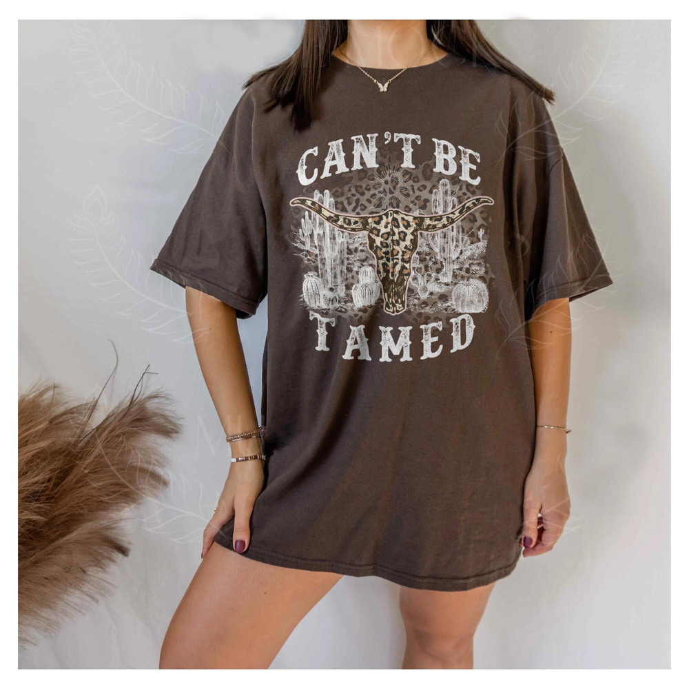 Can't Be Tamed Shirt, Western Shirt, Retro Western tee, Western Cowgirl shirt, Cow Skull shirt, Sublimation Designs tee, Country Music shirt - 4.jpg