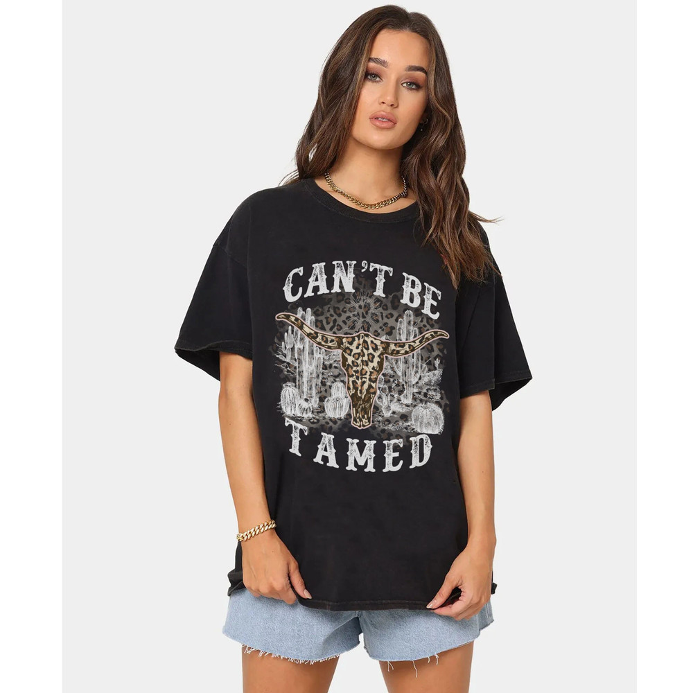 Can't Be Tamed Shirt, Western Shirt, Retro Western tee, Western Cowgirl shirt, Cow Skull shirt, Sublimation Designs tee, Country Music shirt - 5.jpg