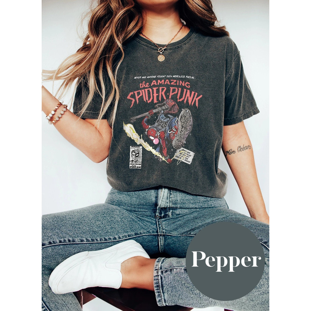 Comfort ColorsĀ® Spider-Punk Tshirt, Spider Man Across The Spider Verse Tee, Spider Verse Team Shirt, Spider Cat Tshirt, Spider-Punk Shirt - 1.jpg