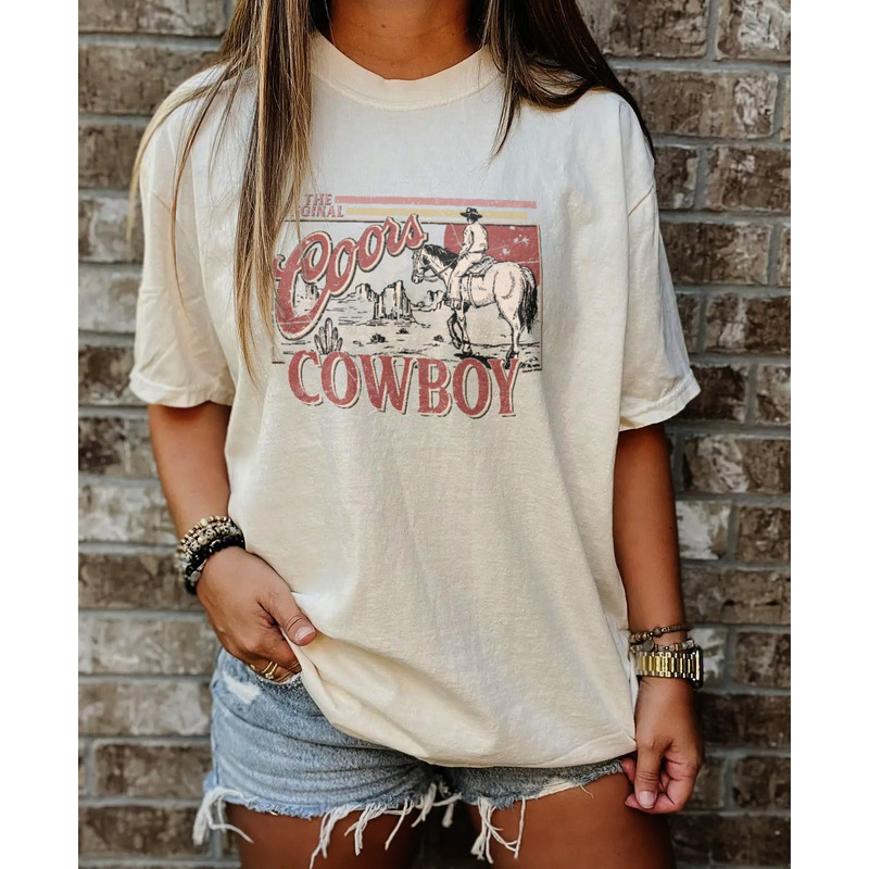 Coors Cowboy Tshirt, Mens Beer shirt, The Original Coors Cowboy tee, Western Rodeo, Coors Beer shirt, Western t-shirt, Vintage Cowboy tshirt - 3.jpg