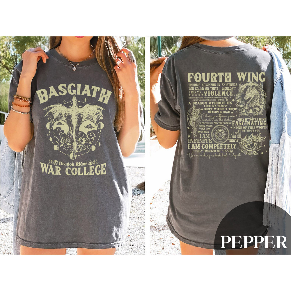 Fourth Wing Shirt, Dragon Rider Shirt, Basgiath War College Shirt, Violet Sorrengail Xaden Riorson Fantasy Bookish Shirt,The Empyrean Series - 1.jpg