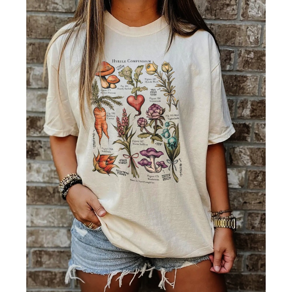 Hyrule Flora Shirt, Breath of the Wild Hylia tee, Plant Lover Sweatshirt, Zelda Korok Shirt, Tears of the kingdom, Zelda gifts, Zelda plants - 2.jpg