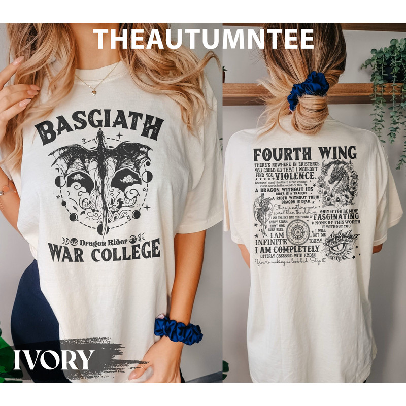 Fourth Wing Shirt, Dragon Rider Shirt, Basgiath War College Shirt, Violet Sorrengail Xaden Riorson Fantasy Bookish Shirt,The Empyrean Series - 3.jpg