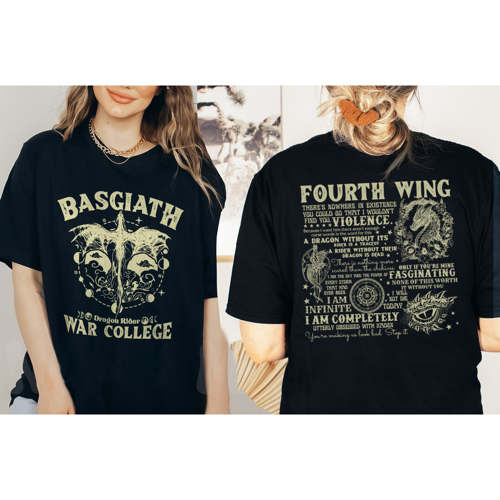 Fourth Wing Shirt, Dragon Rider Shirt, Basgiath War College Shirt, Violet Sorrengail Xaden Riorson Fantasy Bookish Shirt,The Empyrean Series - 4.jpg
