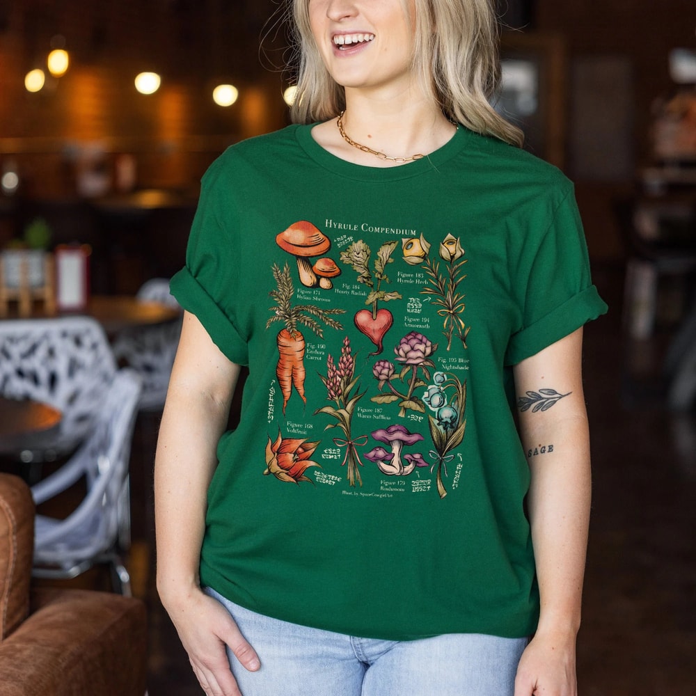 Hyrule Flora Shirt, Breath of the Wild Hylia tee, Plant Lover Sweatshirt, Zelda Korok Shirt, Tears of the kingdom, Zelda gifts, Zelda plants - 4.jpg