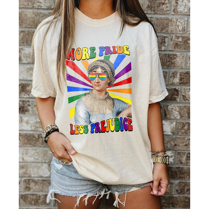 More Pride Less Prejudice Lgbt Shirt, Jane Austen Shirt, Say Gay Shirt, Pride Rainbow Tee LGBTQ Shirt, Pride Month Shirt, Lesbian LGBT Pride - 1.jpg