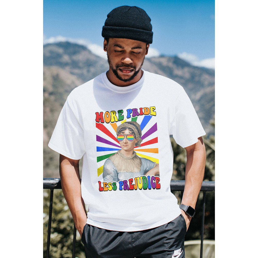 More Pride Less Prejudice Lgbt Shirt, Jane Austen Shirt, Say Gay Shirt, Pride Rainbow Tee LGBTQ Shirt, Pride Month Shirt, Lesbian LGBT Pride - 4.jpg