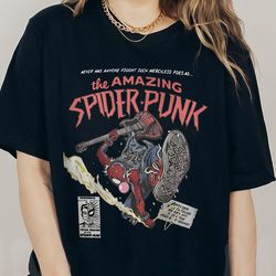 spider-punk shirt, spider man across the spider verse tee, spider verse team shirt, spider cat tshirt, marvel shirt, gif