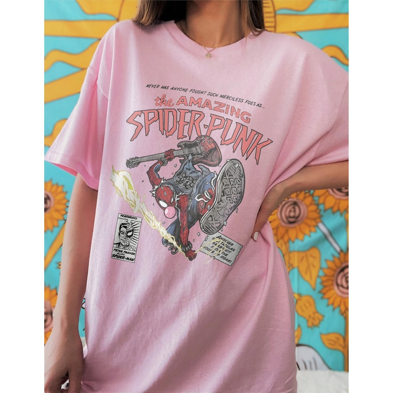 Spider-Punk Shirt, Spider Man Across The Spider Verse Tee, Spider Verse Team Shirt, Spider Cat Tshirt, Marvel Shirt, Gifts For Marvel's Fans - 4.jpg