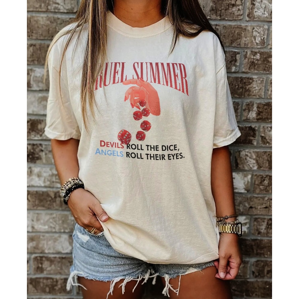 Vintage Cruel Summer Shirt, Cruel Summer Tee, Taylor Lover Album, Music Tour Shirt, Devils roll the dice Angels roll their eyes, ERAS 2023 - 1.jpg
