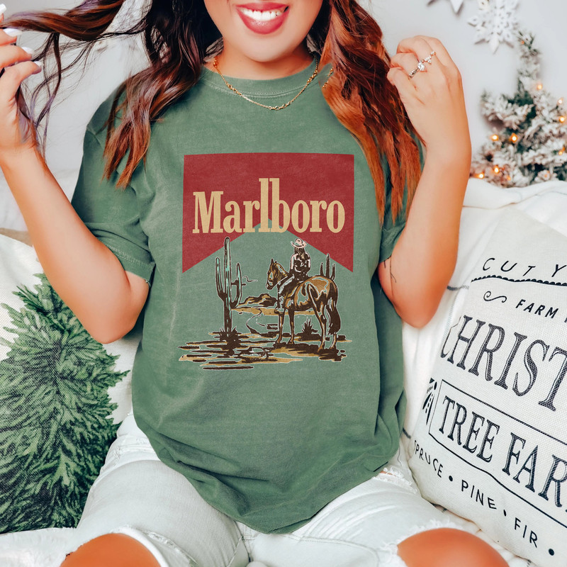 Vintage Marlboro Cowboy Wild West Premium T-shirt,Marlboro Cigarettes Tee, Cowboy Apparel, Marlboro Cowboy Shirt, Marlboro Cowboy Unisex Tee - 4.jpg