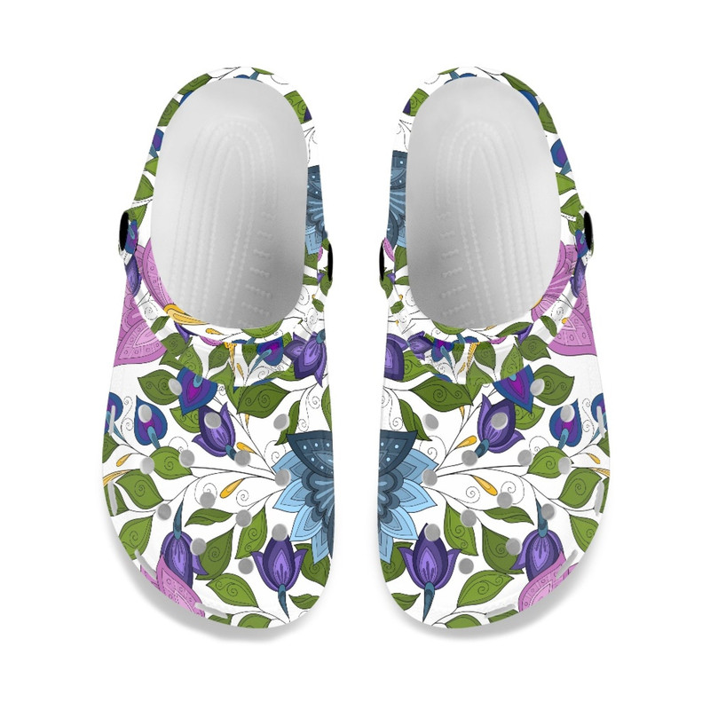 Custom Floral Crocs Shoes, Funny Slippers, Personalized Floral Crocs Shoes, Beach Shoes, Summer Outdoor Shoes-1.jpg