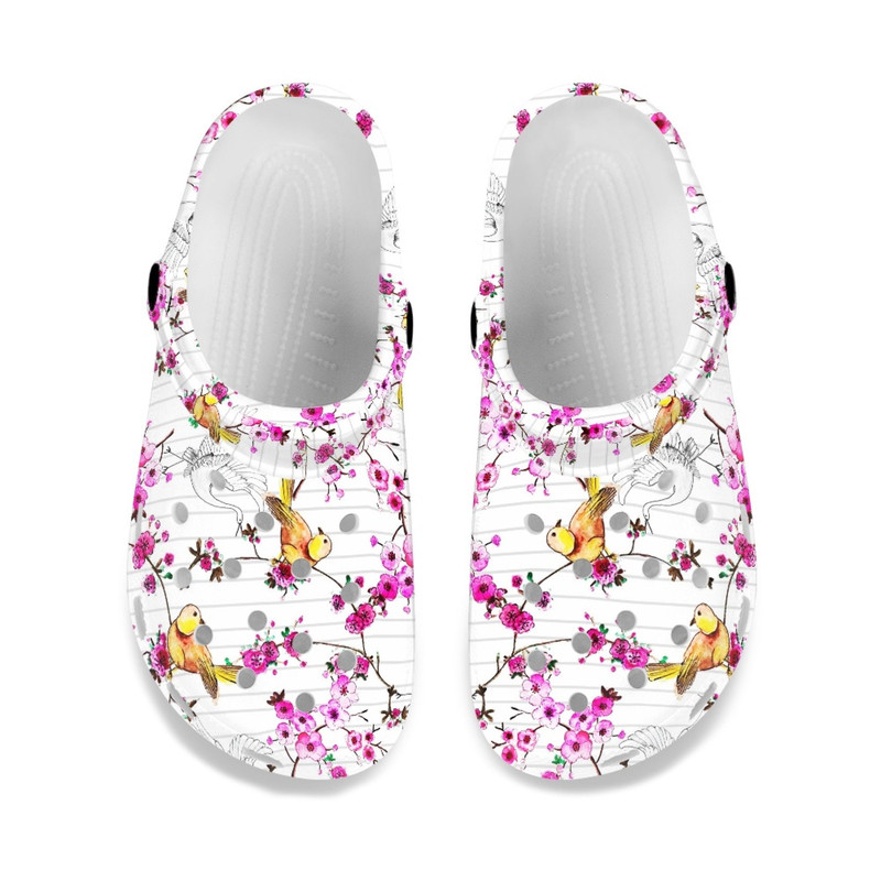 Custom Floral Crocs Shoes, Funny Slippers, Personalized Floral Crocs Shoes, Beach Shoes, Summer Outdoor Shoes-5.jpg