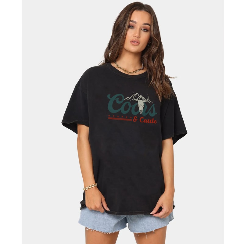 Coors Cowboy Tshirt, Mens Beer shirt, Coors and Cattle Cowboy tee, Western Rodeo, Coors Beer shirt, Western t-shirt, Vintage Cowboy tshirt - 2.jpg