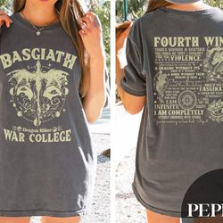 fourth wing shirt, dragon rider shirt, basgiath war college shirt, violet sorrengail xaden riorson fantasy bookish shirt