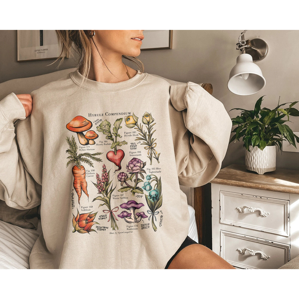 Hyrule Flora Shirt, Breath of the Wild Hylia tee, Plant Lover Sweatshirt, Zelda Korok Shirt, Tears of the kingdom, Zelda gifts, Zelda plants - 1.jpg