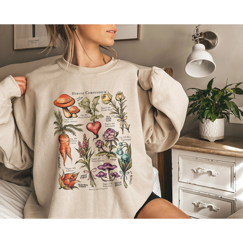 Hyrule Flora Shirt, Breath of the Wild Hylia tee, Plant Lover Sweatshirt, Zelda Korok Shirt, Tears of the kingdom, Zelda gifts, Zelda plants - 1.jpg