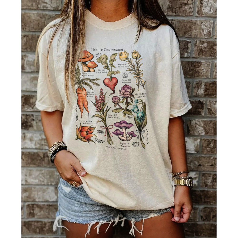 Hyrule Flora Shirt, Breath of the Wild Hylia tee, Plant Lover Sweatshirt, Zelda Korok Shirt, Tears of the kingdom, Zelda gifts, Zelda plants - 2.jpg