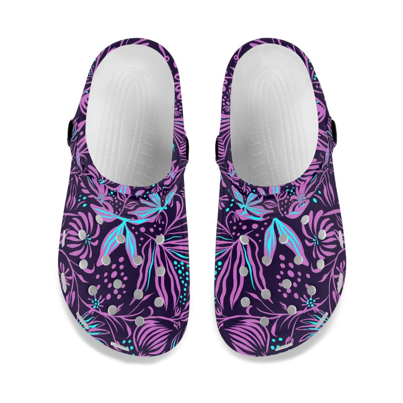 Custom Floral Crocs Shoes, Funny Slippers, Personalized Floral Crocs Shoes, Beach Shoes, Summer Outdoor Shoes-9.jpg