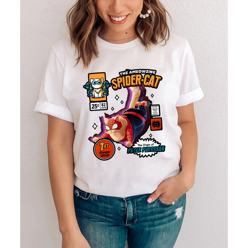 Spider Cat Tshirt, Spider Man Across The Spider Verse Shirt, Spider Verse Team Shirt, Marvel Shirt, Spiderman Shirt, Gifts For Marvel's Fans - 4.jpg