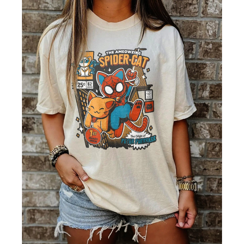 Spider Cat Tshirt, Spider Man Across The Spider Verse Shirt, Spider Verse Team Shirt, Marvel Shirt, Spiderman Shirt, Gifts For Marvel's Fans - 1.jpg