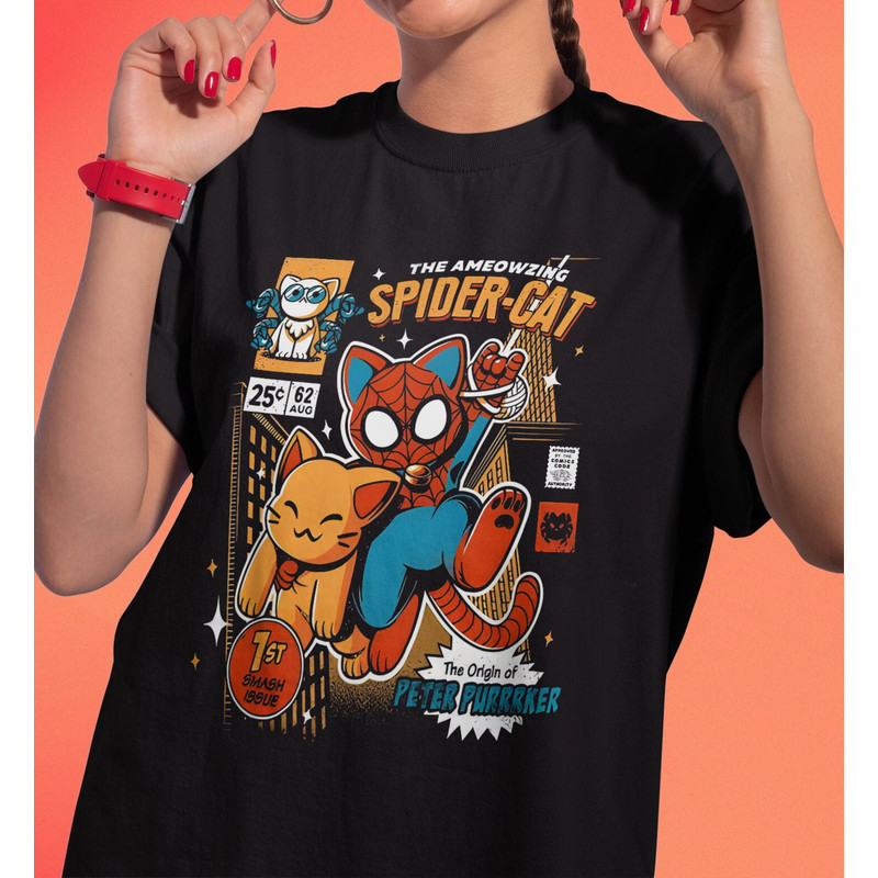 Spider Cat Tshirt, Spider Man Across The Spider Verse Shirt, Spider Verse Team Shirt, Marvel Shirt, Spiderman Shirt, Gifts For Marvel's Fans - 2.jpg