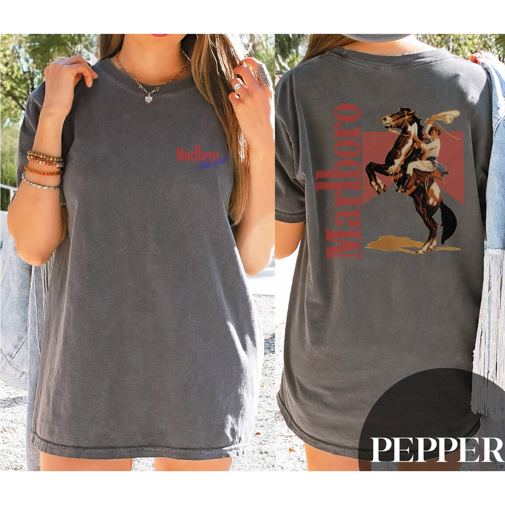 Vintage Marlboro Cowboy Wild West Premium T-shirt,Marlboro Cigarettes Tee, Cowboy Apparel, Marlboro Cowboy Shirt, Marlboro Cowboy Unisex Tee - 1.jpg