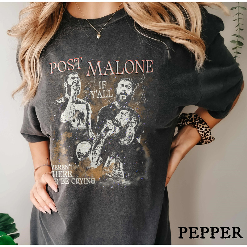 Vintage Post Malone 2023 Tour Shirt, Post Malone Fan Shirt, Rapper Post Malone Concert Shirt, If Y'all Weren't Here I'd Be Crying Tour Shirt - 2.jpg
