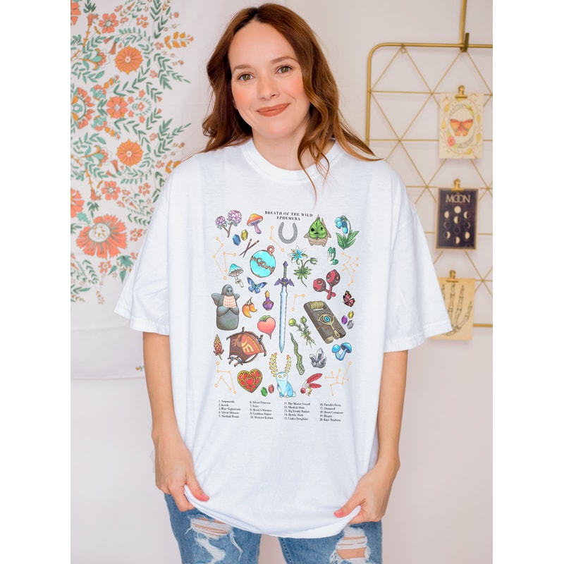 Breath of the Wild Hylia Shirt, Zelda Korok Shirt, Hyrule Flora tee, Plant Lover Sweatshirt, Tears of the kingdom, Zelda gifts, Zelda plants - 3.jpg