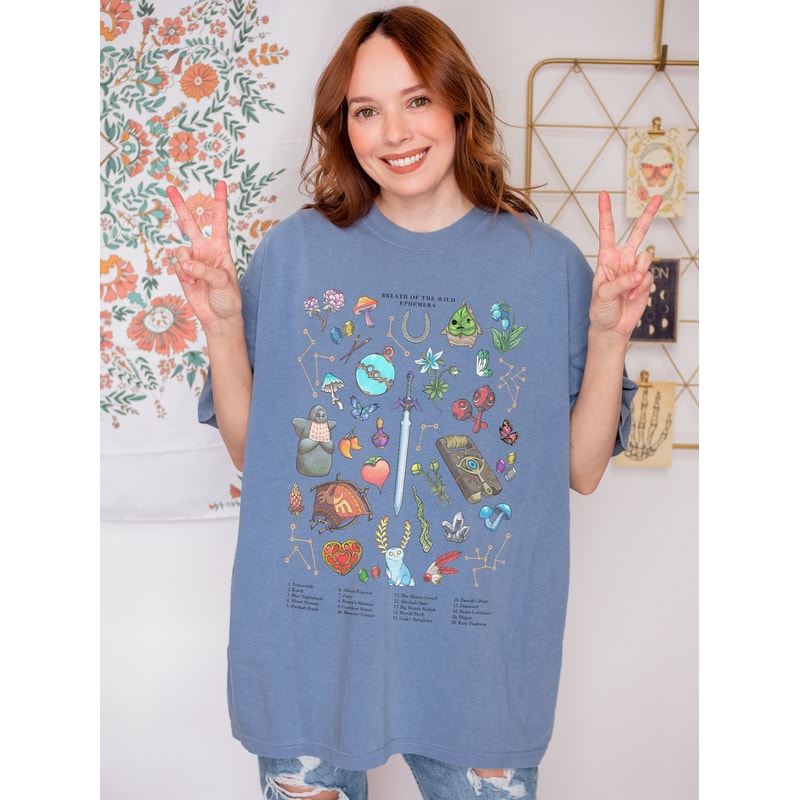 Breath of the Wild Hylia Shirt, Zelda Korok Shirt, Hyrule Flora tee, Plant Lover Sweatshirt, Tears of the kingdom, Zelda gifts, Zelda plants - 4.jpg