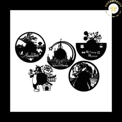 disney world bundle svg, motorbike wall clock svg, clock svg