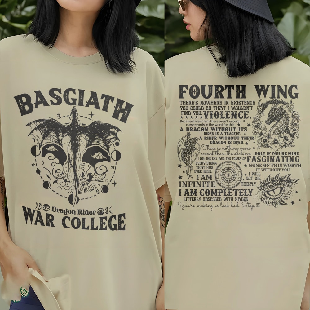 Fourth Wing Shirt, Dragon Rider Shirt, Basgiath War College Shirt, Violet Sorrengail Xaden Riorson Fantasy Bookish Shirt,The Empyrean Series - 2.jpg