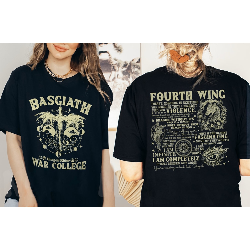 Fourth Wing Shirt, Dragon Rider Shirt, Basgiath War College Shirt, Violet Sorrengail Xaden Riorson Fantasy Bookish Shirt,The Empyrean Series - 4.jpg