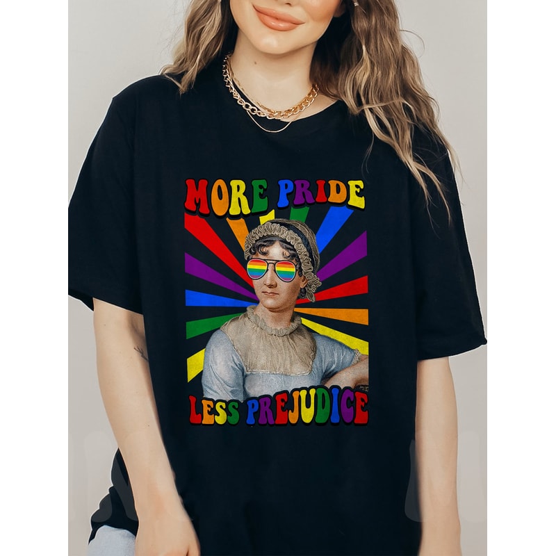 More Pride Less Prejudice Lgbt Shirt, Jane Austen Shirt, Say Gay Shirt, Pride Rainbow Tee LGBTQ Shirt, Pride Month Shirt, Lesbian LGBT Pride - 3.jpg