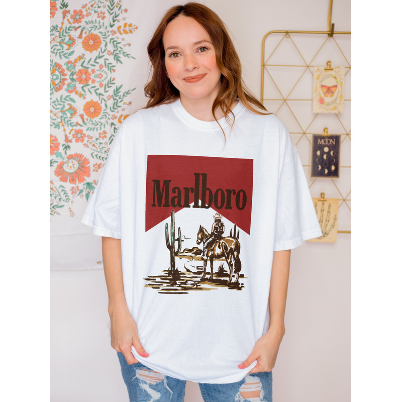 Vintage Marlboro Cowboy Wild West Premium T-shirt,Marlboro Cigarettes Tee, Cowboy Apparel, Marlboro Cowboy Shirt, Marlboro Cowboy Unisex Tee - 2.jpg