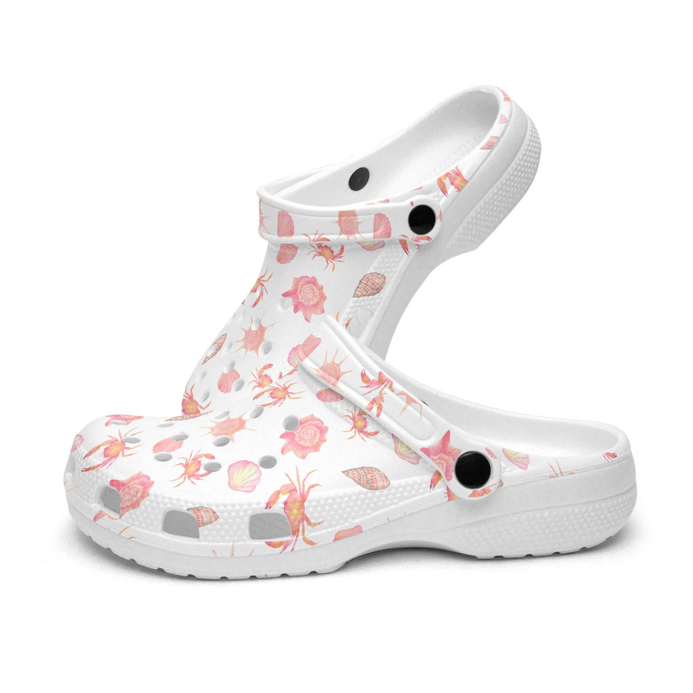 Unisex Clogs Floral Retro Geo 1970 Groovy Hippie Cool Natural world Nature Sea Life Fishes Shells-3.jpg