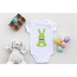 Easter Baby Onesie, Easter Baby Name Shirt, Custom Bunny Onesie, Rabbit Baby Onesie, Easter Baby Gift, Easter New Mom Gi