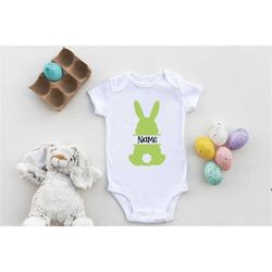 easter baby onesie, easter baby name shirt, custom bunny onesie, rabbit baby onesie, easter baby gift, easter new mom gi