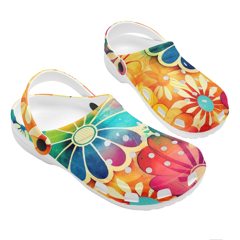 Women's Shoes Floral Tie Dye Clogs Comfort Shoes Footwear Gift for Her Casual Shoes Woman Shoes Womens Shoes Clogs Slip on Shoes Gift-2.jpg