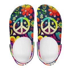 color flowers clog shoes unisex, blossom crocs, blossom sandals, blossom clog shoes, cute, color flowers crocs